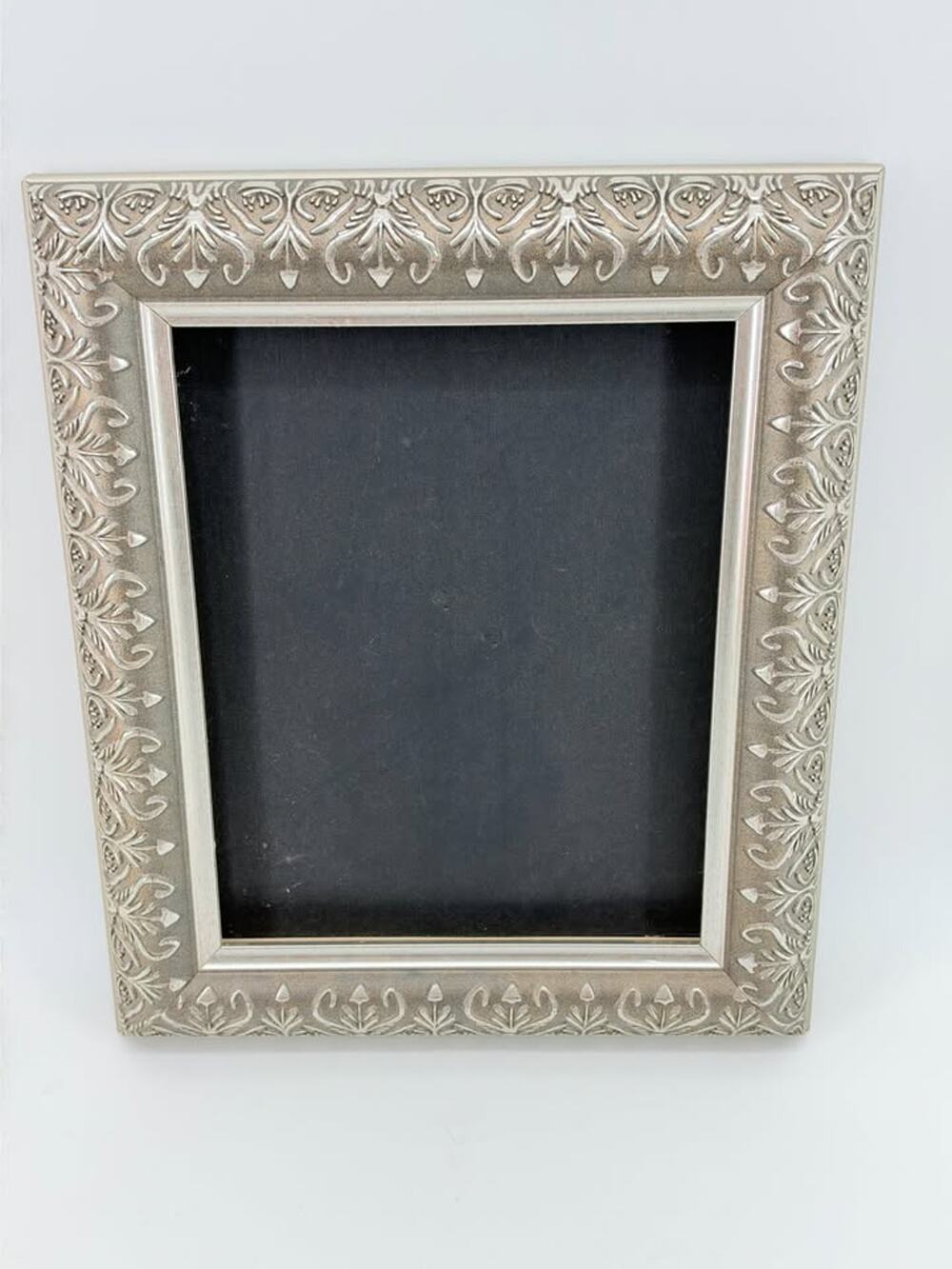 Decorative Silver-Toned Tabletop Picture Frame w/ Filigree Scrollwork
